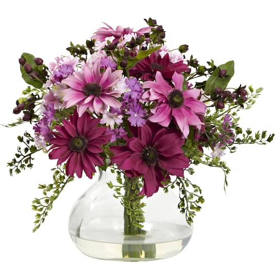Mixed Daisy Floral Arrangement with Vase